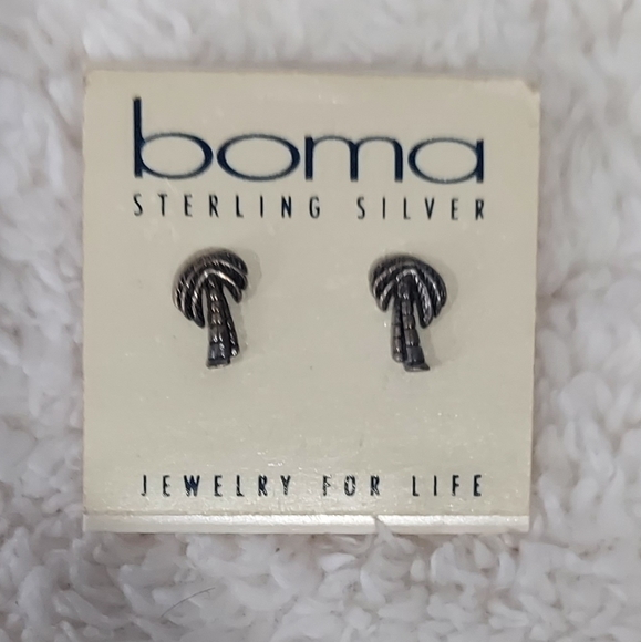 Boma Sterling Silver Palm Tree Studs - Picture 1 of 4